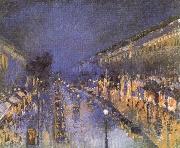 Camille Pissarro, The Boulevard Montmartre at Night